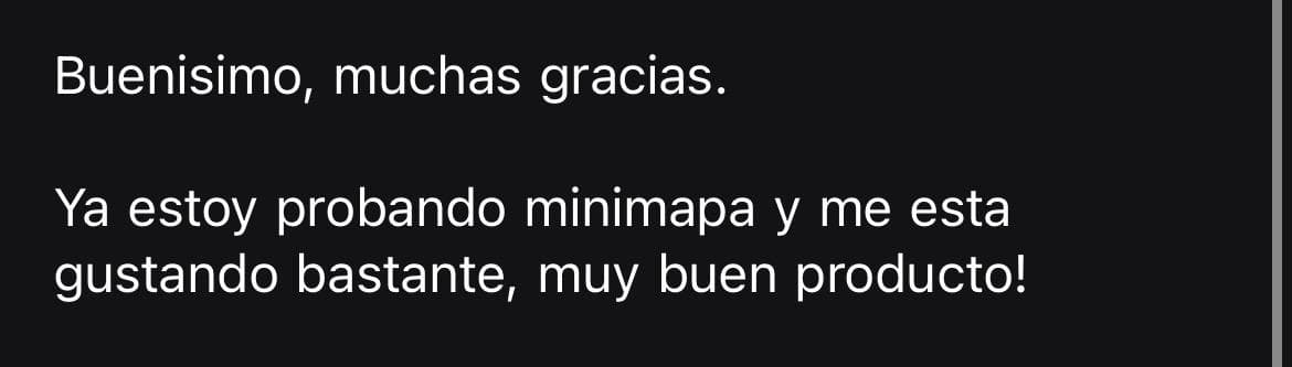 Testimonio de usuario de Minimapa